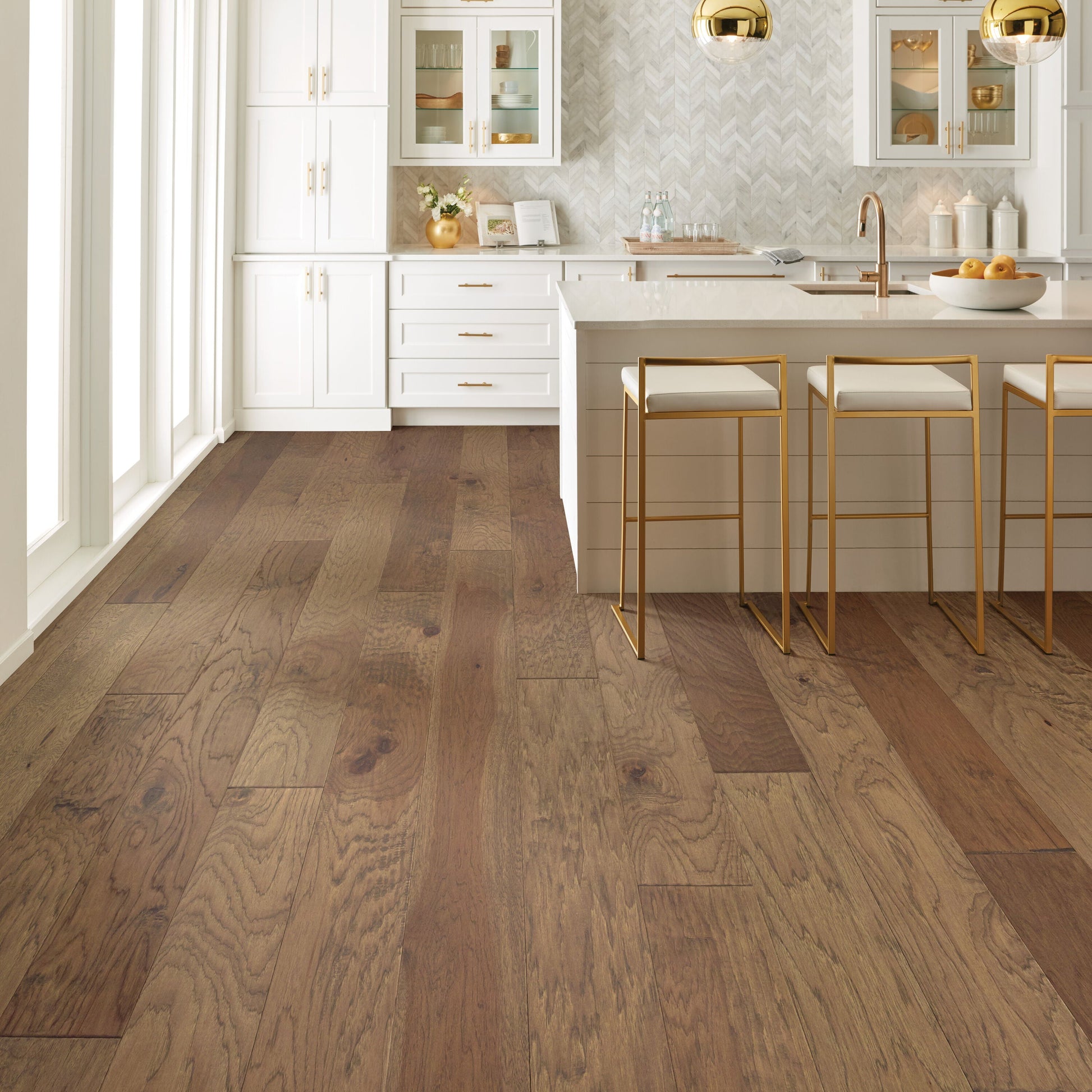 Shaw Hickory Jennings hardwood flooring — installed room view