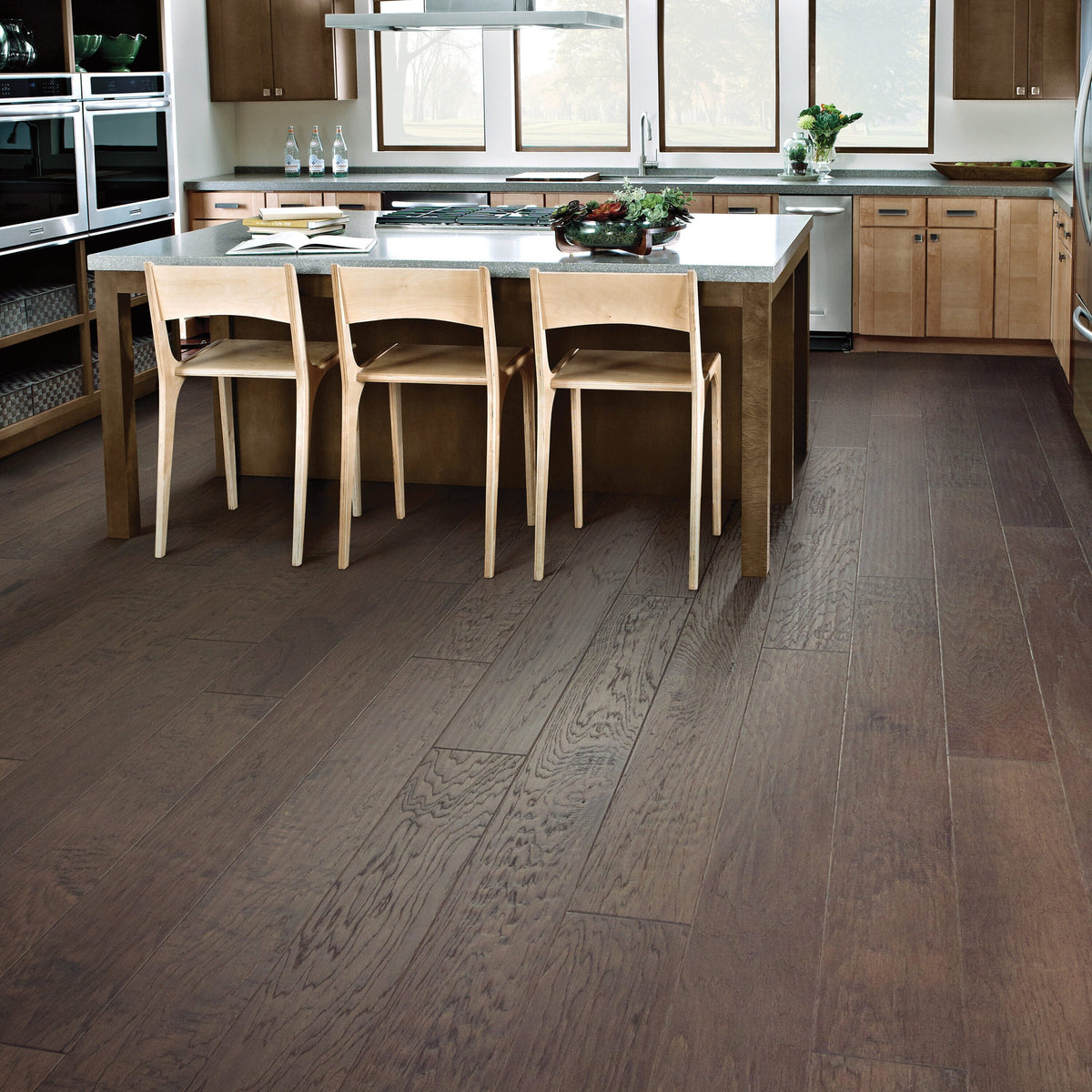 Shaw Hickory Parton hardwood flooring — installed room view