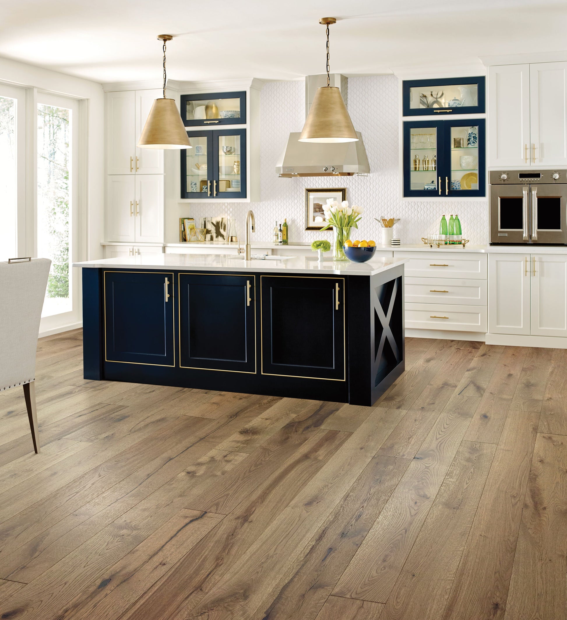 Shaw White oak Dakota hardwood flooring — installed room view