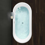 Bordeaux 59 in. Acrylic Flatbottom Freestanding Bathtub in White - Super Arbor