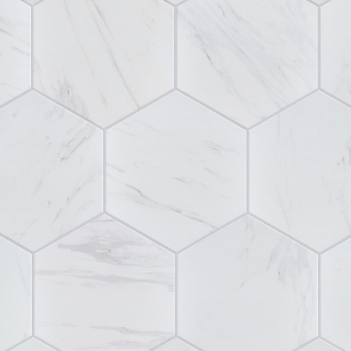 Merola Tile Eterno Carrara Hex 8-5/8 in. x 9-7/8 in. Porcelain Floor and Wall Tile (11.56 sq. ft. / case)