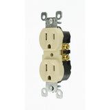 15 Amp Residential Grade Grounding Duplex Outlet, Ivory (10-Pack) - Super Arbor