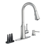 Venango Single-Handle Pull-Down Sprayer Kitchen Faucet with Reflex and Power Clean Attachments in Chrome