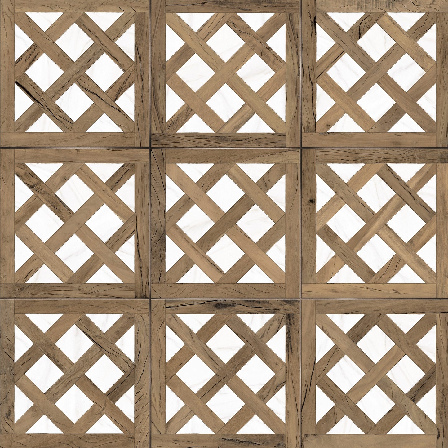 Affinity Tile Kings Forest Lattice Calcatta Mix 18-in x 18-in Matte Ceramic Wood look Floor and Wall Tile product image