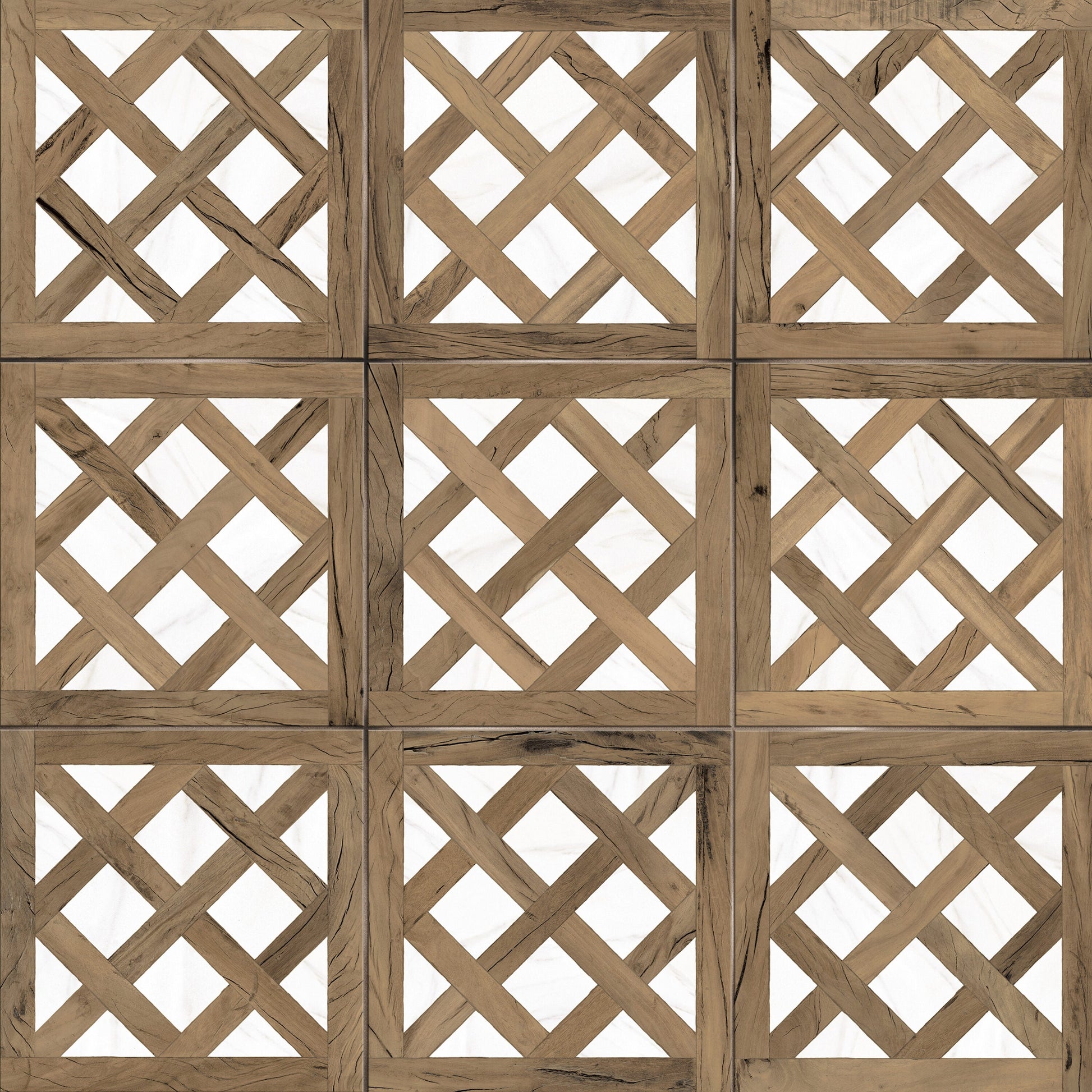 Affinity Tile Kings Forest Lattice Calcatta Mix 18-in x 18-in Matte Ceramic Wood look Floor and Wall Tile product image
