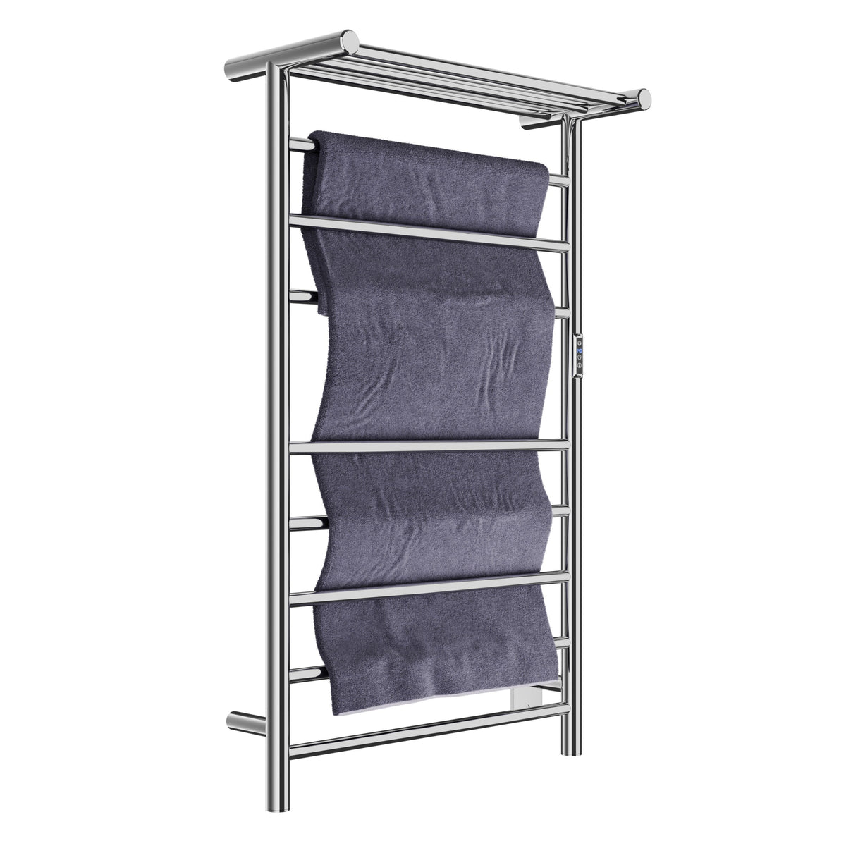 ANZZI Polished Chrome Plug-In Wall-Mount Towel Warmer, 23.62 in W x 39.09 in L x 9.53 in H