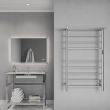ANZZI Polished Chrome Plug-In Wall-Mount Towel Warmer, 23.62 in W x 39.09 in L x 9.53 in H