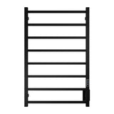 ANZZI Bell 8-Bar Matte Black Plug-In Wall Mounted Towel Warmer, 23.6 in W x 36.25 in H