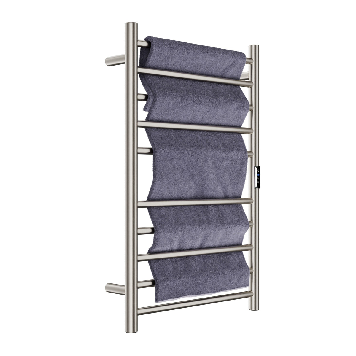ANZZI Brushed Nickel Plug-In Wall Mount Towel Warmer, 20.08 W x 31.5 H x 4.41 D