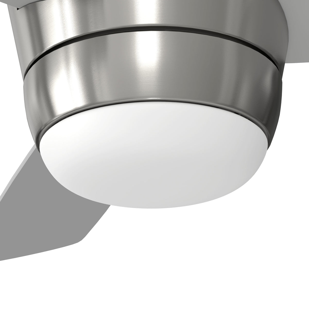 Harbor Breeze Mazon 44-in Brushed Nickel Indoor Flush Mount Ceiling Fan with Light Kit and Remote (3-Blade)