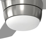 Harbor Breeze Mazon 44-in Brushed Nickel Indoor Flush Mount Ceiling Fan with Light Kit and Remote (3-Blade)