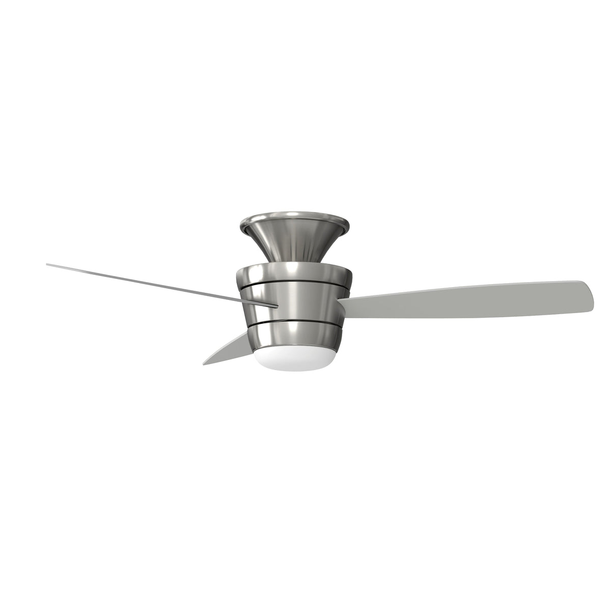 Harbor Breeze Mazon 44-in Brushed Nickel Indoor Flush Mount Ceiling Fan with Light Kit and Remote (3-Blade)