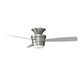 Harbor Breeze Mazon 44-in Brushed Nickel Indoor Flush Mount Ceiling Fan with Light Kit and Remote (3-Blade)