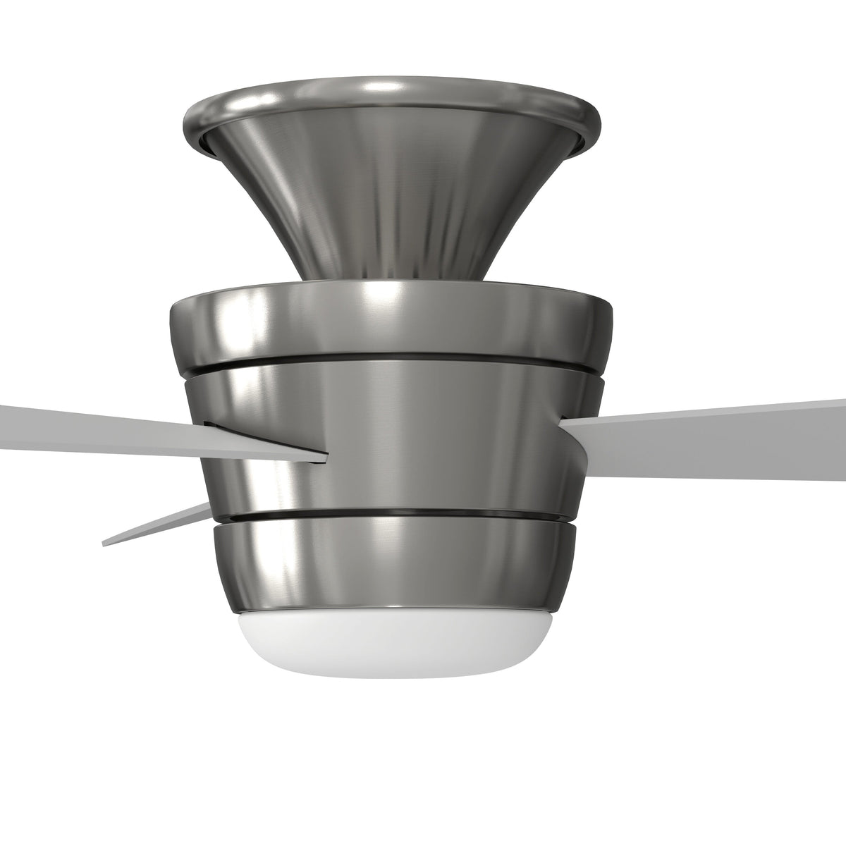 Harbor Breeze Mazon 44-in Brushed Nickel Indoor Flush Mount Ceiling Fan with Light Kit and Remote (3-Blade)