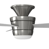 Harbor Breeze Mazon 44-in Brushed Nickel Indoor Flush Mount Ceiling Fan with Remote and Integrated LED Light (3-Blade)