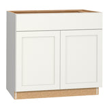 Diamond NOW Arcadia 36-in W x 35-in H x 23.75-in D TrueColor White Door and Drawer Base Stock Cabinet