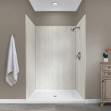Jetcoat 32 in. x 60 in. x 78 in. 5-Piece Easy-up Adhesive Alcove Shower Surround in White Subway - Super Arbor