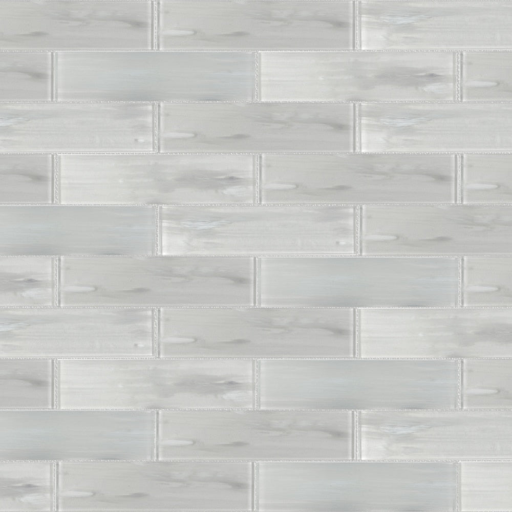 Elida Ceramica White 3-in x 12-in Glossy Glass Subway Wall Tile