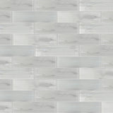 Elida Ceramica White 3-in x 12-in Glossy Glass Subway Wall Tile