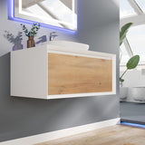 Eviva Santa Monica 36 in. W x 22 in. D x 16 in. H Single Bath Vanity in White with White Vessel Sink