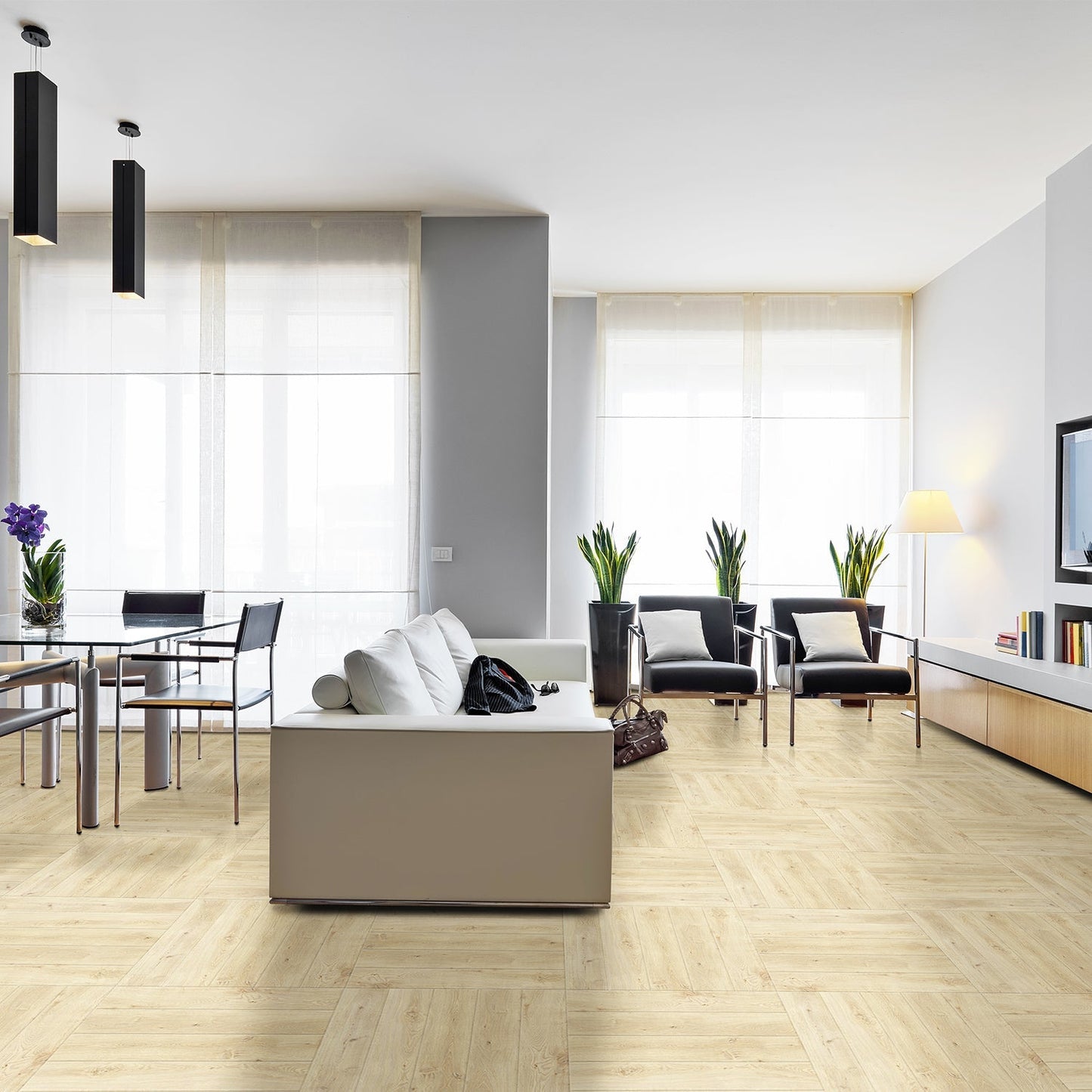 Lucida USA Decocore White Oak 5-4/5-in Wide x 7-mm Thick Waterproof Interlocking Luxury Vinyl Plank Flooring (14.5-sq ft)