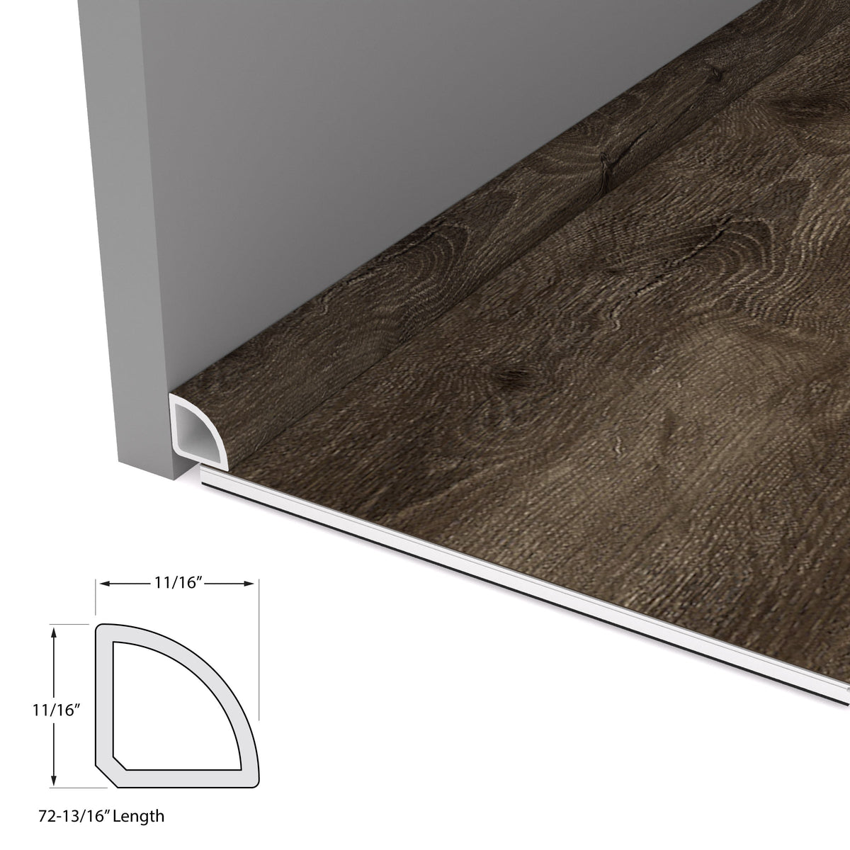 CALI 0.7-in x 72.83-in Offshore Oak Vinyl Floor Quarter Round