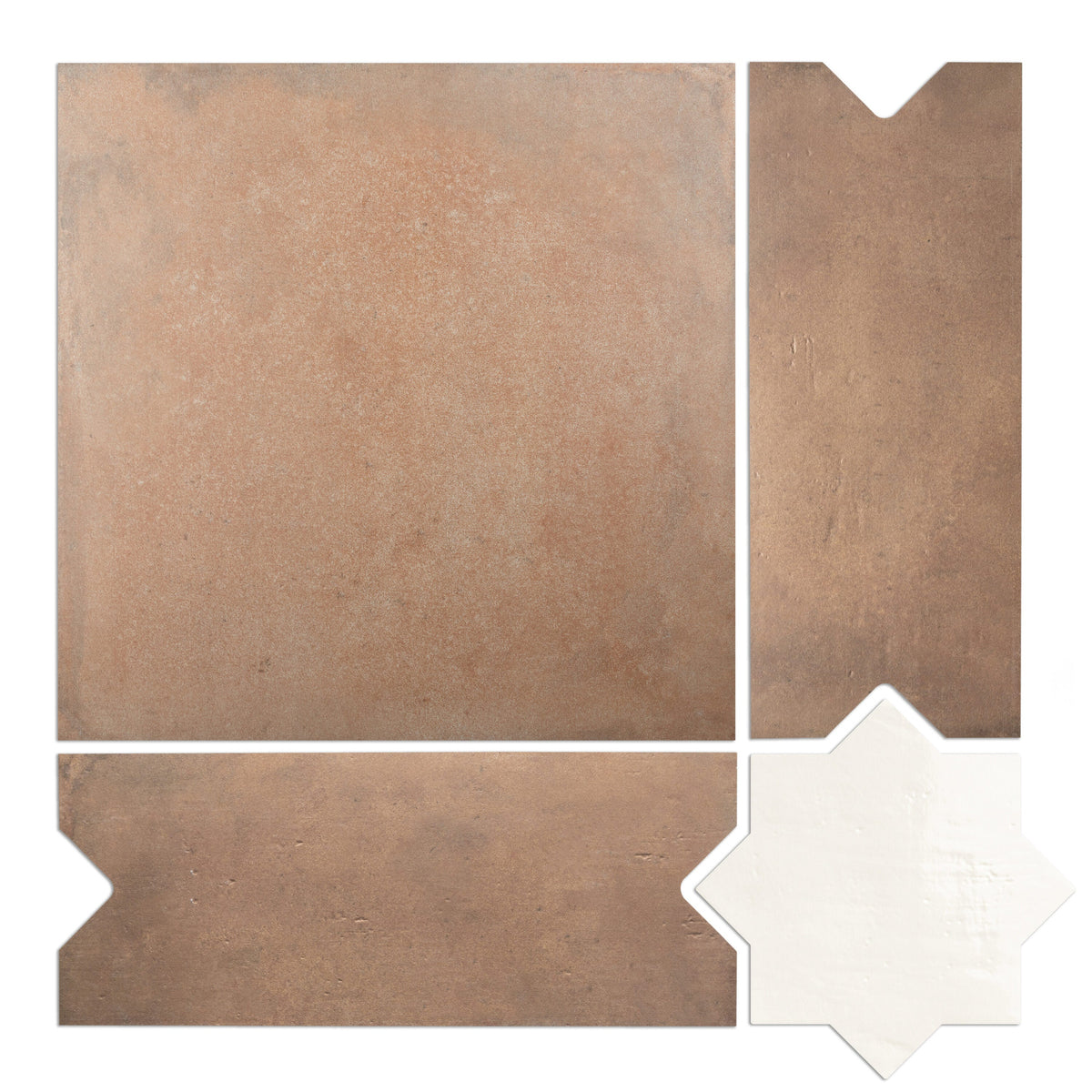 Affinity Tile Argile Bordeaux Ferrara with Losanga and Bianco Star 25-in x 25-in Multi-finish Porcelain Multi-shaped Floor and Wall Tile product image