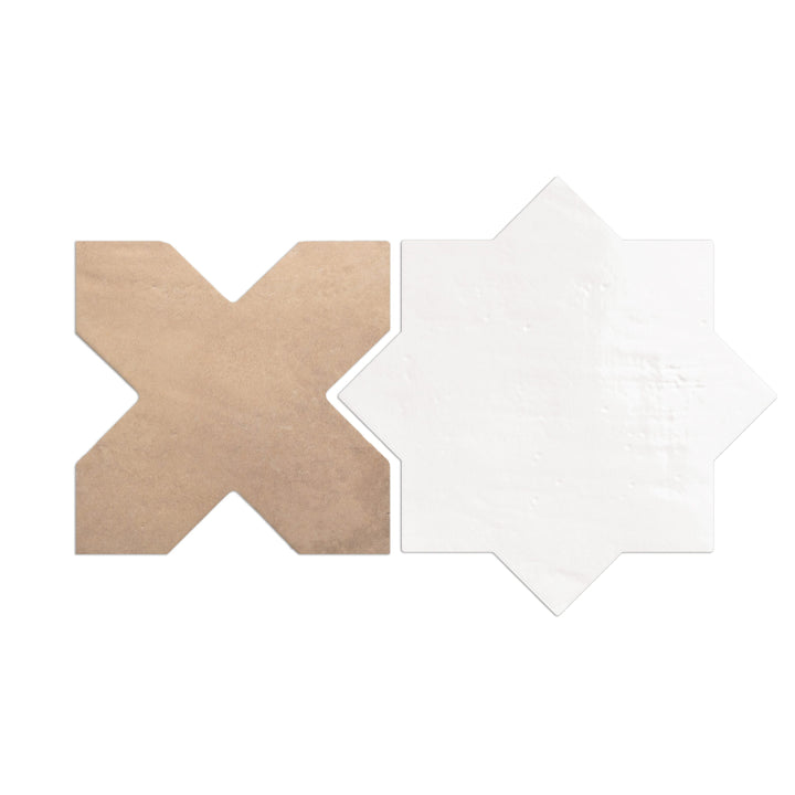 Affinity Tile Argile Star Bianco with Cotto Cross 7-in x 14-in Multi-finish Porcelain Multi-shaped Floor and Wall Tile product image