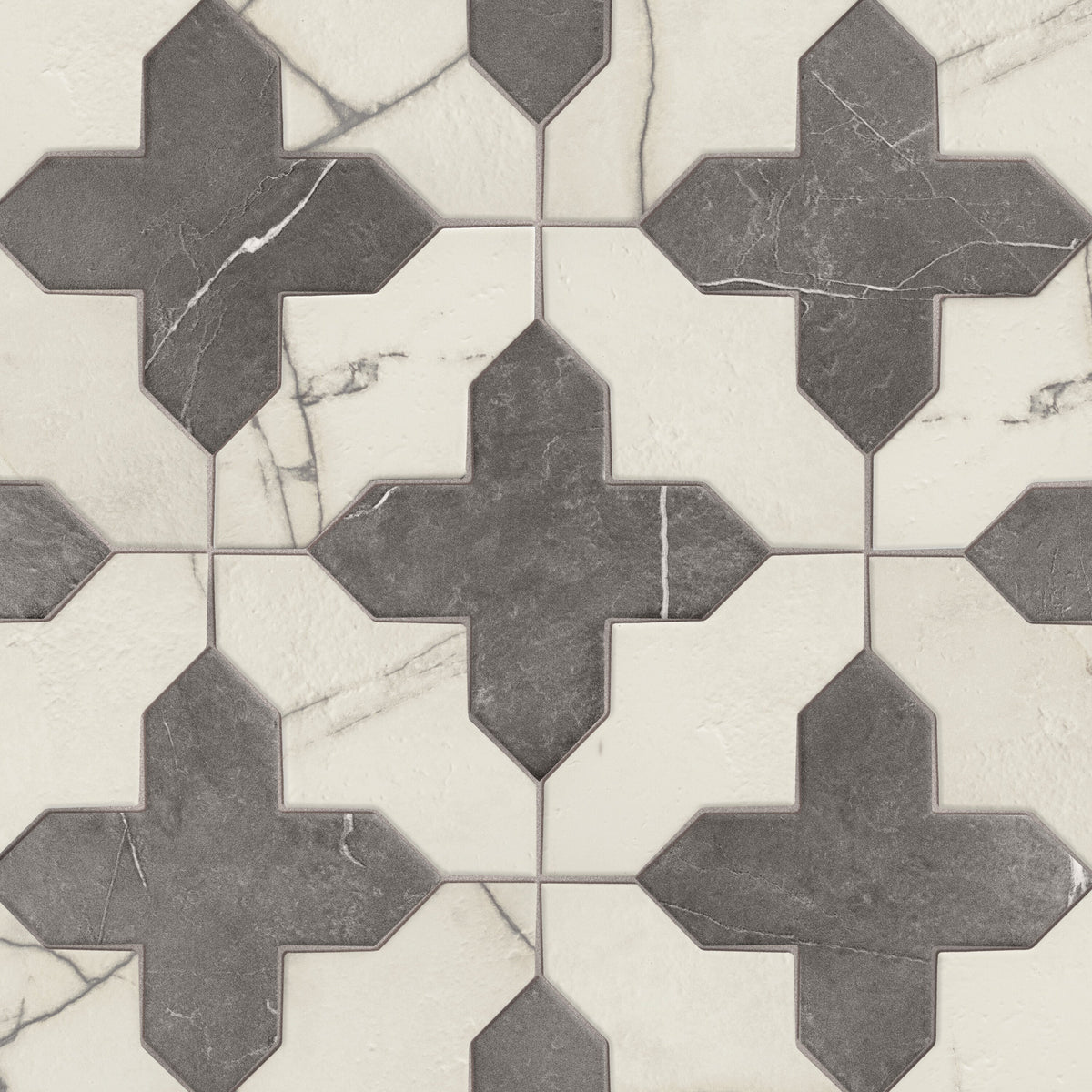 Affinity Tile Istanbul Squire Shield Day with Night Cross 6-in x 8-in Multi-finish Porcelain Marble look Multi-shaped Floor and Wall Tile product image