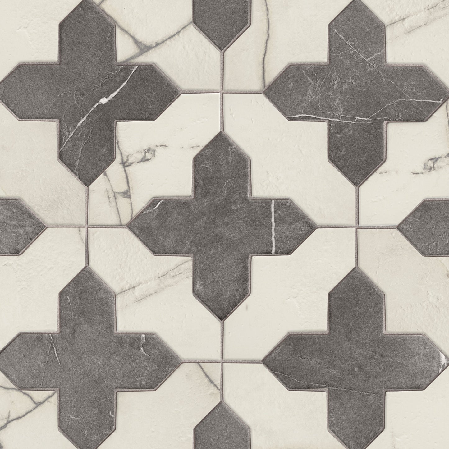 Affinity Tile Istanbul Squire Shield Day with Night Cross 6-in x 8-in Multi-finish Porcelain Marble look Multi-shaped Floor and Wall Tile product image