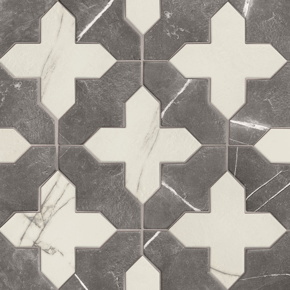 Affinity Tile Istanbul Squire Shield Night with Day Cross 6-in x 8-in Multi-finish Porcelain Marble look Multi-shaped Floor and Wall Tile product image