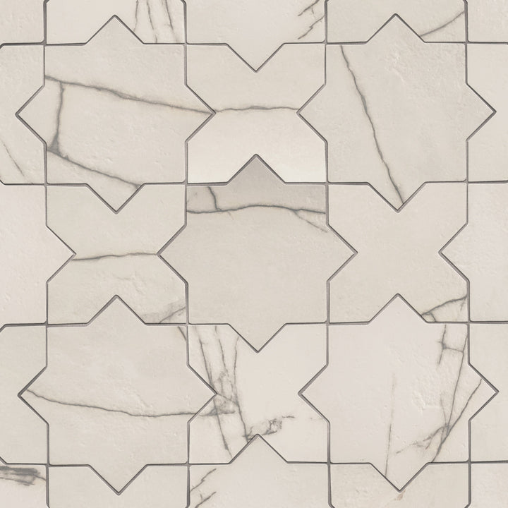 Affinity Tile Istanbul Star Day with Day Cross 6-in x 12-in Multi-finish Porcelain Marble look Multi-shaped Floor and Wall Tile product image