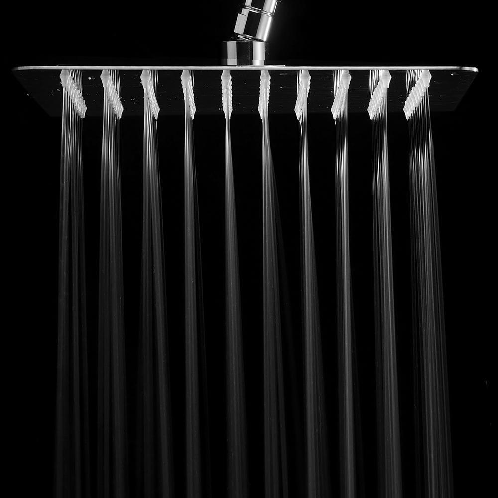 1-Spray 10 in. Single Wall Mount Waterfall Fixed Rain Shower Head in chrome - Super Arbor