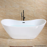 70 in. Luxury Acrylic Flatbottom Soaking Bathtub Spa in White with Oil Rubbed Bronze Trim - Super Arbor