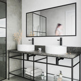 Matte Stone Round Vessel Bathroom Sink in White and Gotham Faucet in Matte Black - Super Arbor