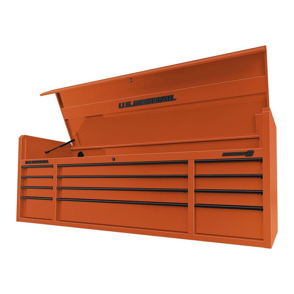U.S. GENERAL 72 in. x 22 in. Triple Bank Top Chest, Series 3, Orange