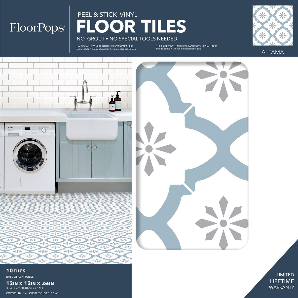 FloorPops 20-Piece 12-in x 12-in Multicolor Peel and Stick Vinyl Tile