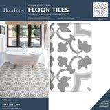 FloorPops Grey 12-in x 12-in Water Resistant Peel and Stick Vinyl Tile Flooring (20-sq ft)