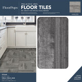 FloorPops Grey 12-in x 12-in Peel and Stick Vinyl Tile Flooring, Water Resistant, 20-sq ft Carton