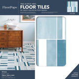 FloorPops Blue 12-in x 12-in Water-Resistant Peel-and-Stick Vinyl Tile Flooring, 20-sq ft Carton
