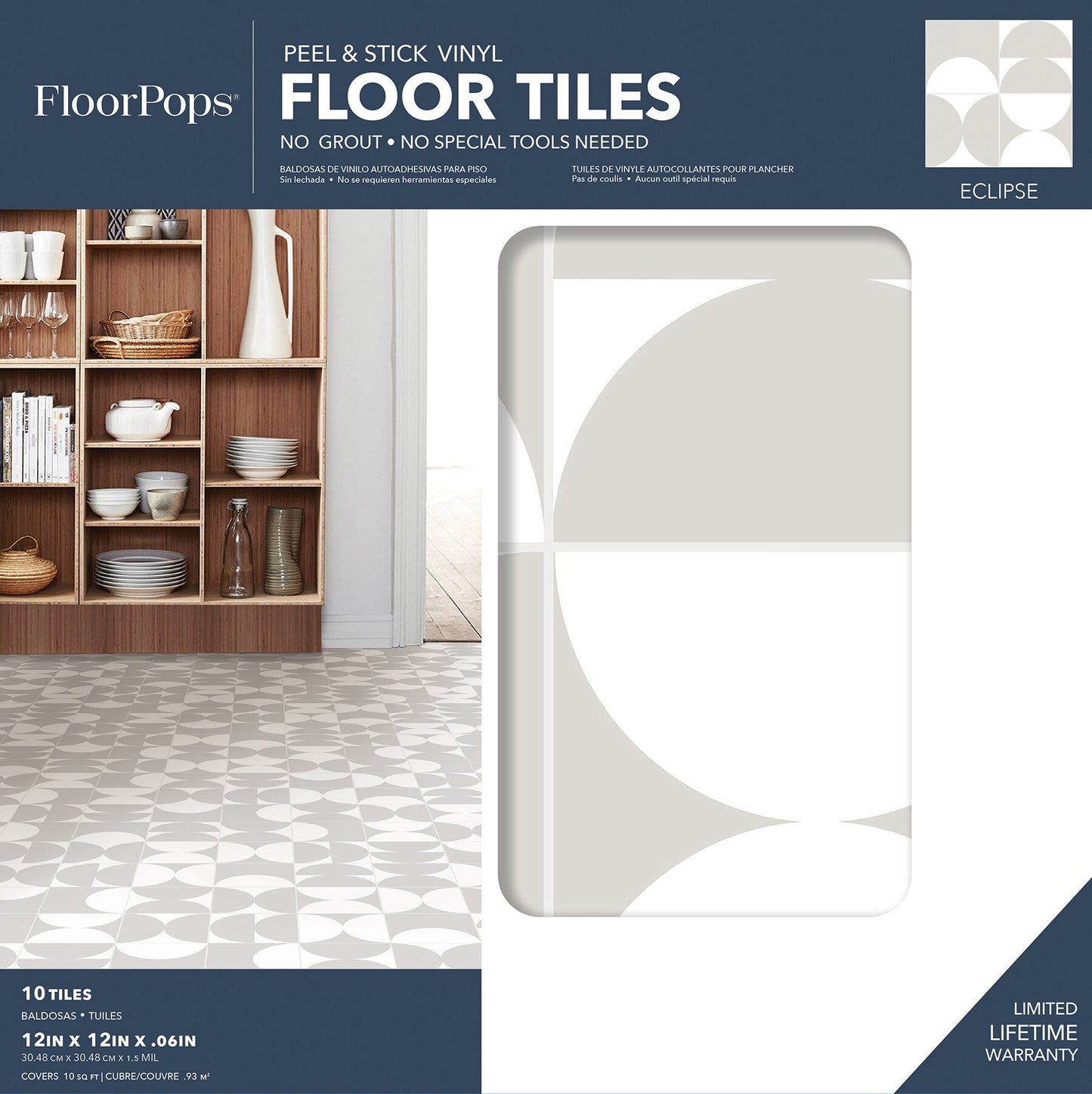 FloorPops White 12-in x 12-in Water Resistant Peel and Stick Vinyl Tile Flooring (20-sq ft)