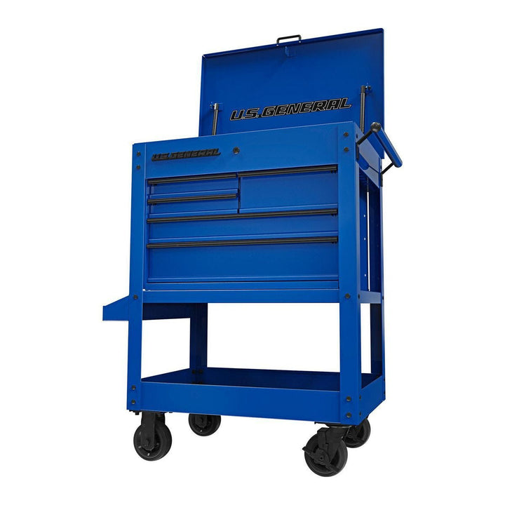 U.S. General 30 in. 5-Drawer Blue Mechanic's Cart