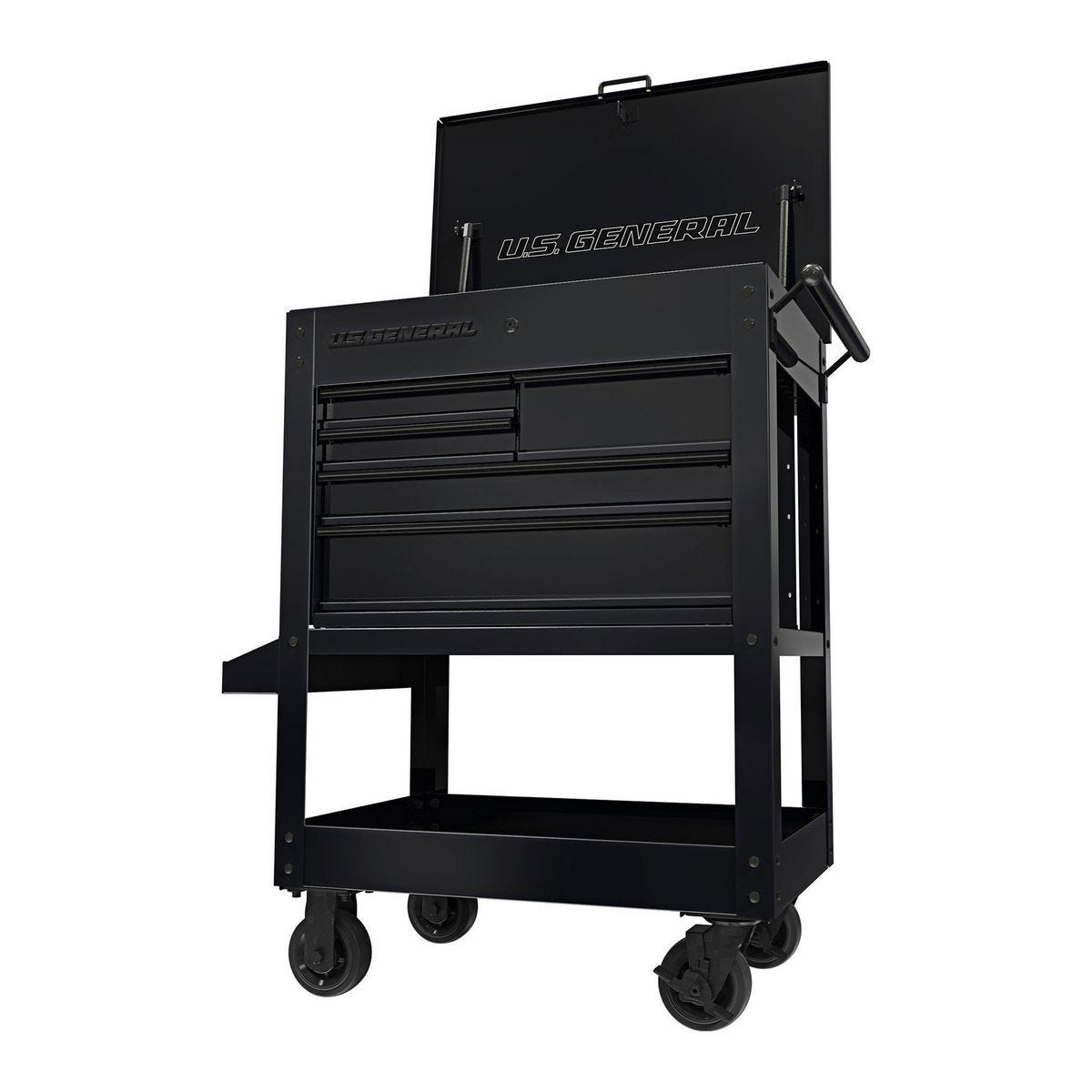 U.S. General 30 in. 5-Drawer Black Mechanic's Cart