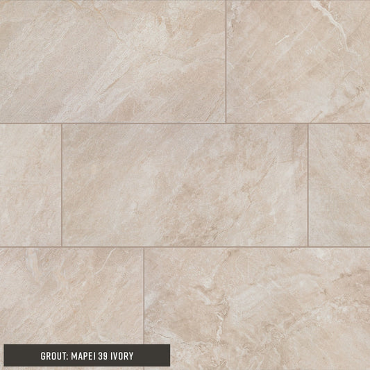STAINMASTER Somerset Beige 12-in x 24-in Matte Porcelain Marble look Floor and Wall Tile product image