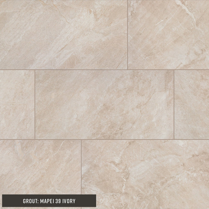 STAINMASTER Somerset Beige 12-in x 24-in Matte Porcelain Marble look Floor and Wall Tile product image