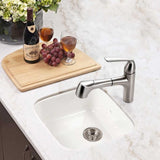 Platus Undermount Fireclay 19 in. Single Bowl Bar Sink in White with Square Basin