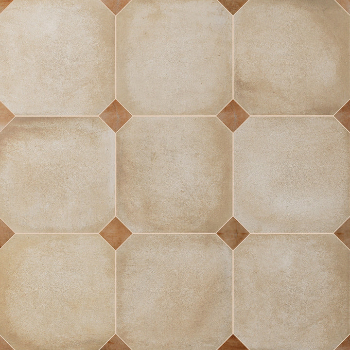 Affinity Tile Laverton Octagon Beige with Taco Natural 8-in x 8-in Matte Porcelain Cement look Multi-shaped Floor and Wall Tile product image