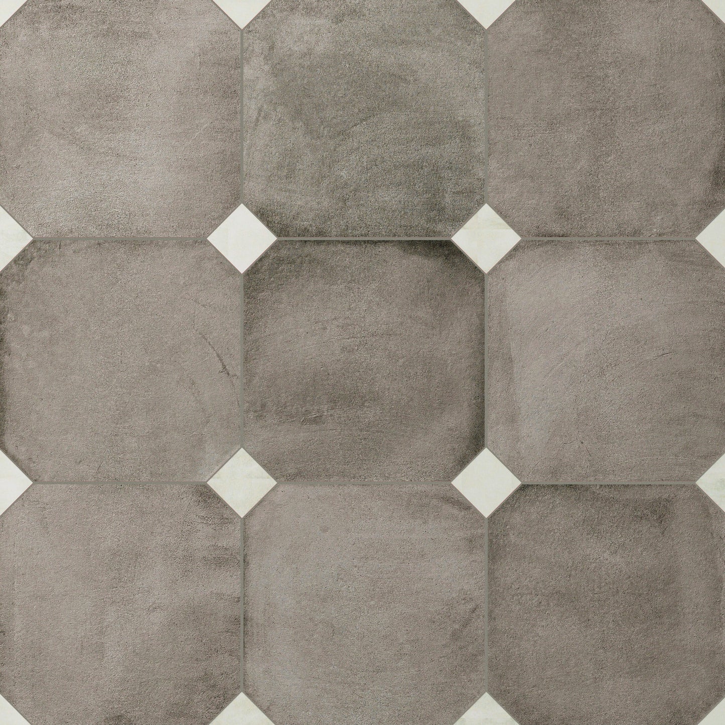 Affinity Tile Laverton Octagon Grafito with Taco Nieve 8-in x 8-in Matte Porcelain Cement look Multi-shaped Floor and Wall Tile product image