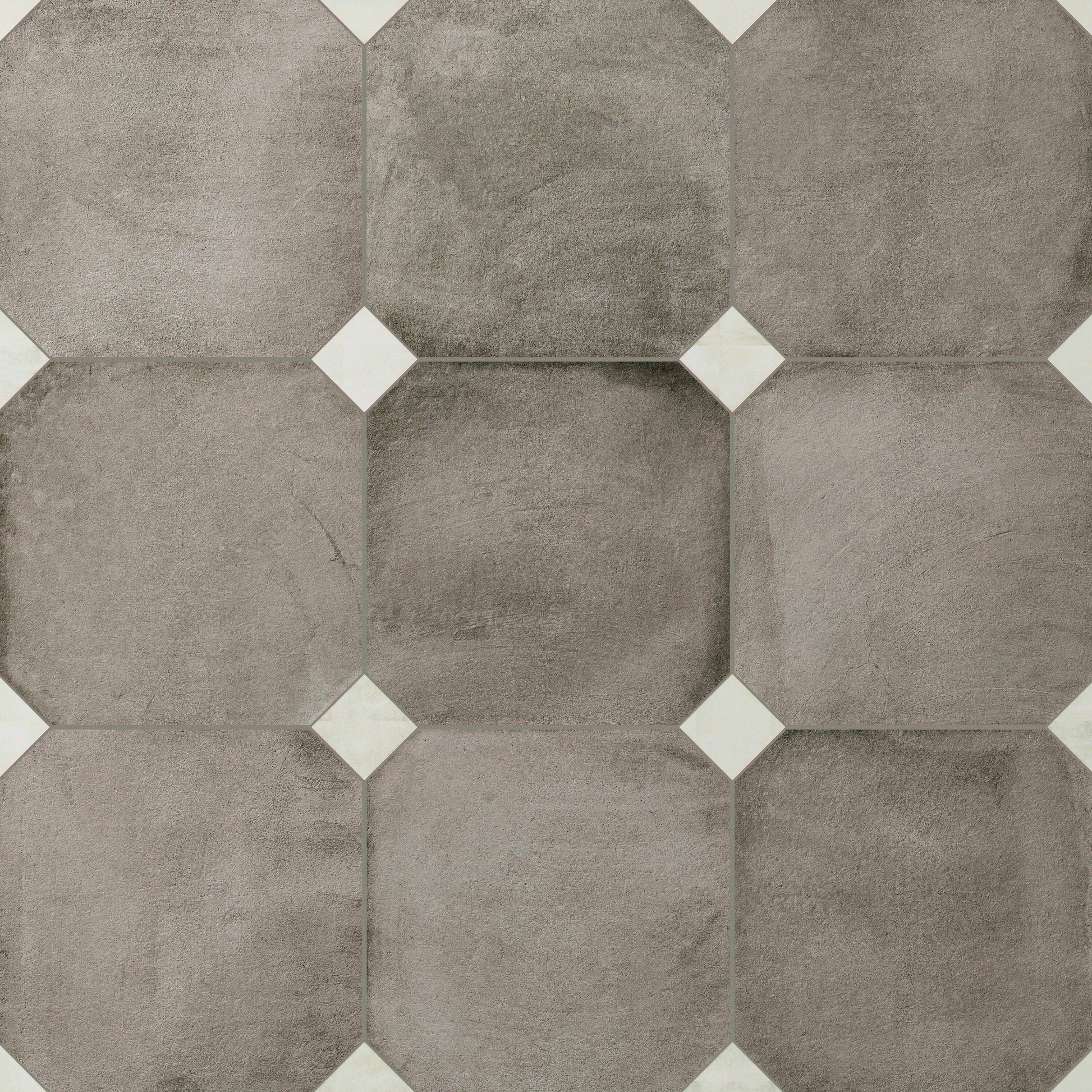 Affinity Tile Laverton Octagon Grafito with Taco Nieve 8-in x 8-in Matte Porcelain Cement look Multi-shaped Floor and Wall Tile product image