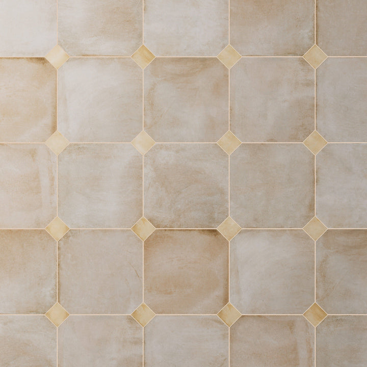 Affinity Tile Laverton Octagon Arena with Taco Beige 8-in x 8-in Matte Porcelain Cement look Multi-shaped Floor and Wall Tile product image